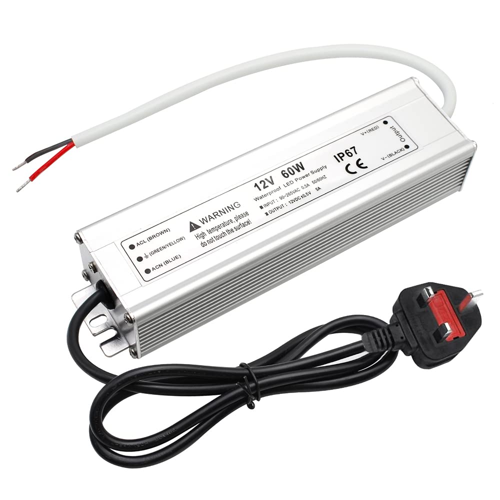 12V Waterproof LED Power Supply 30W–300W, 90–265V Input, Single/Dual Wire Output, Outdoor LED Driver, CE/RoHS/FCC —US/UK/EU Plug & Wire Leads Options