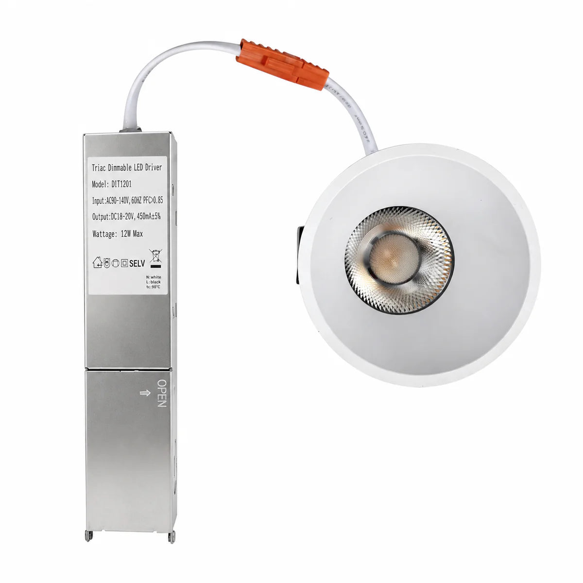 Lot de 4 plafonniers LED à intensité variable, 3 pouces, finition noire, 5 W (équivalent halogène 40 W), CRI80
