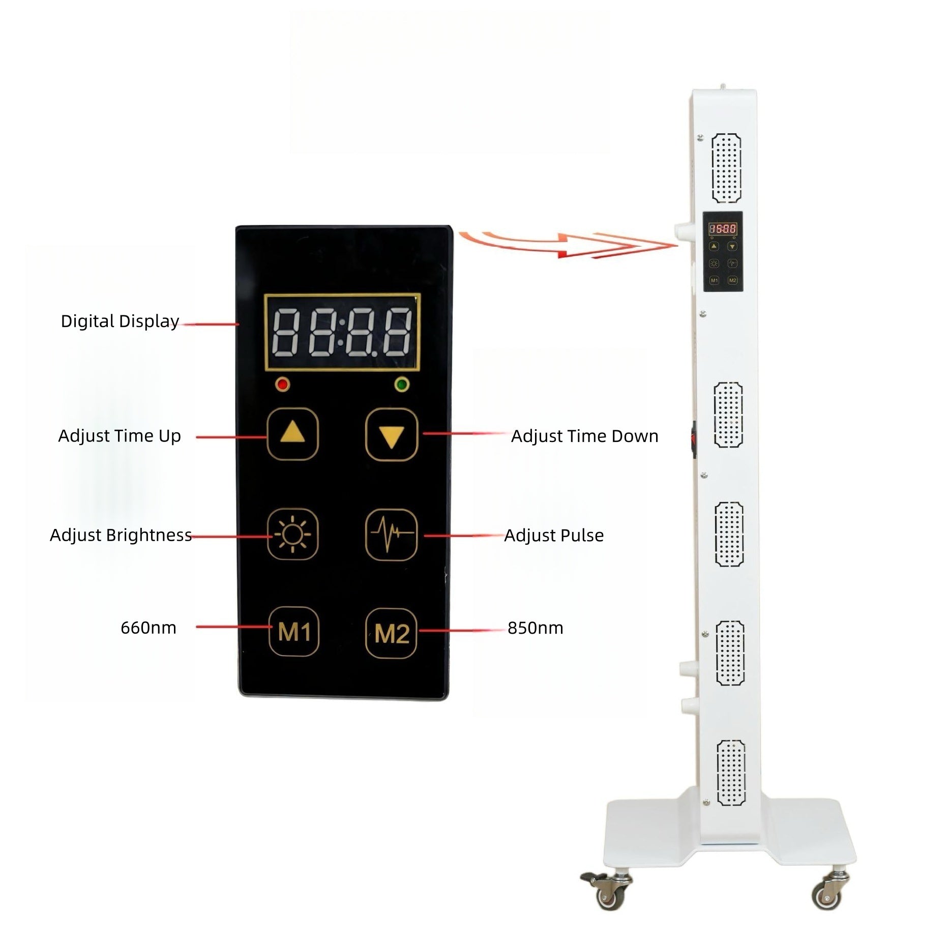 ALPRO2400 Red LED Light Therapy Panel, 600W Deep Red 660nm & Near Infrared 850nm LED Light Therapy