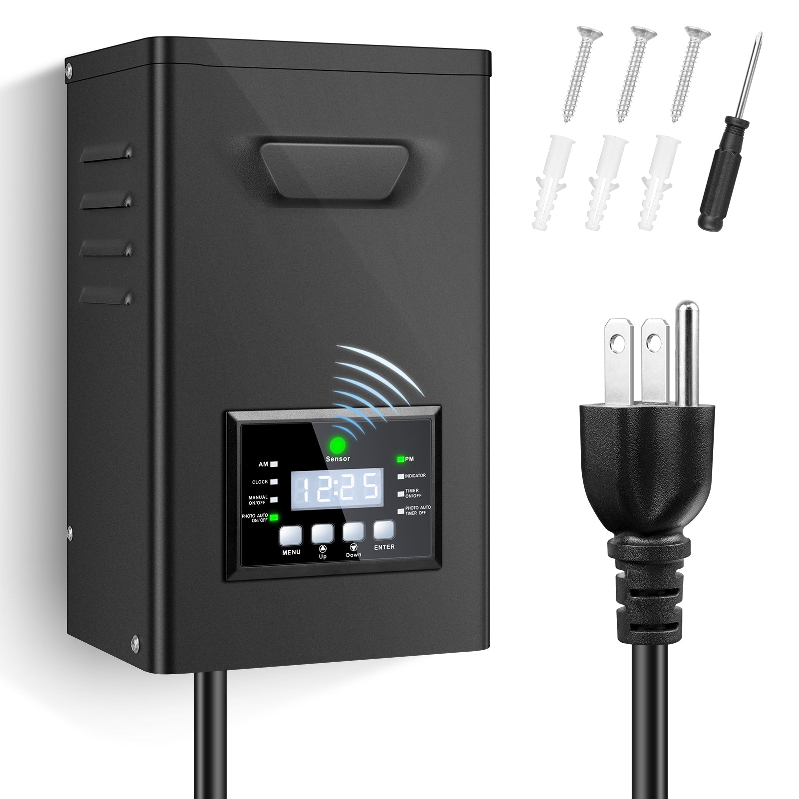 150W / 170W Low Voltage Landscape Transformer with Timer & Photocell, 120V AC to 12V/15V AC Outdoor Power Supply for Garden & Pathway Lights