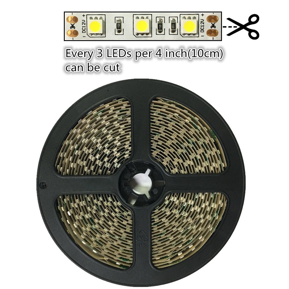 DC24V SMD5050 Full Spectrum LED Strip Light - CRI 97+ | 300 LEDs (60 LEDs/M) | 2700K / 3000K / 4000K / 5500K / 6500K | 12W/M | 10mm PCB | CRI 80+ | IP00 / IP67 | for Mirror, Kitchen Cabinet, Bedroom