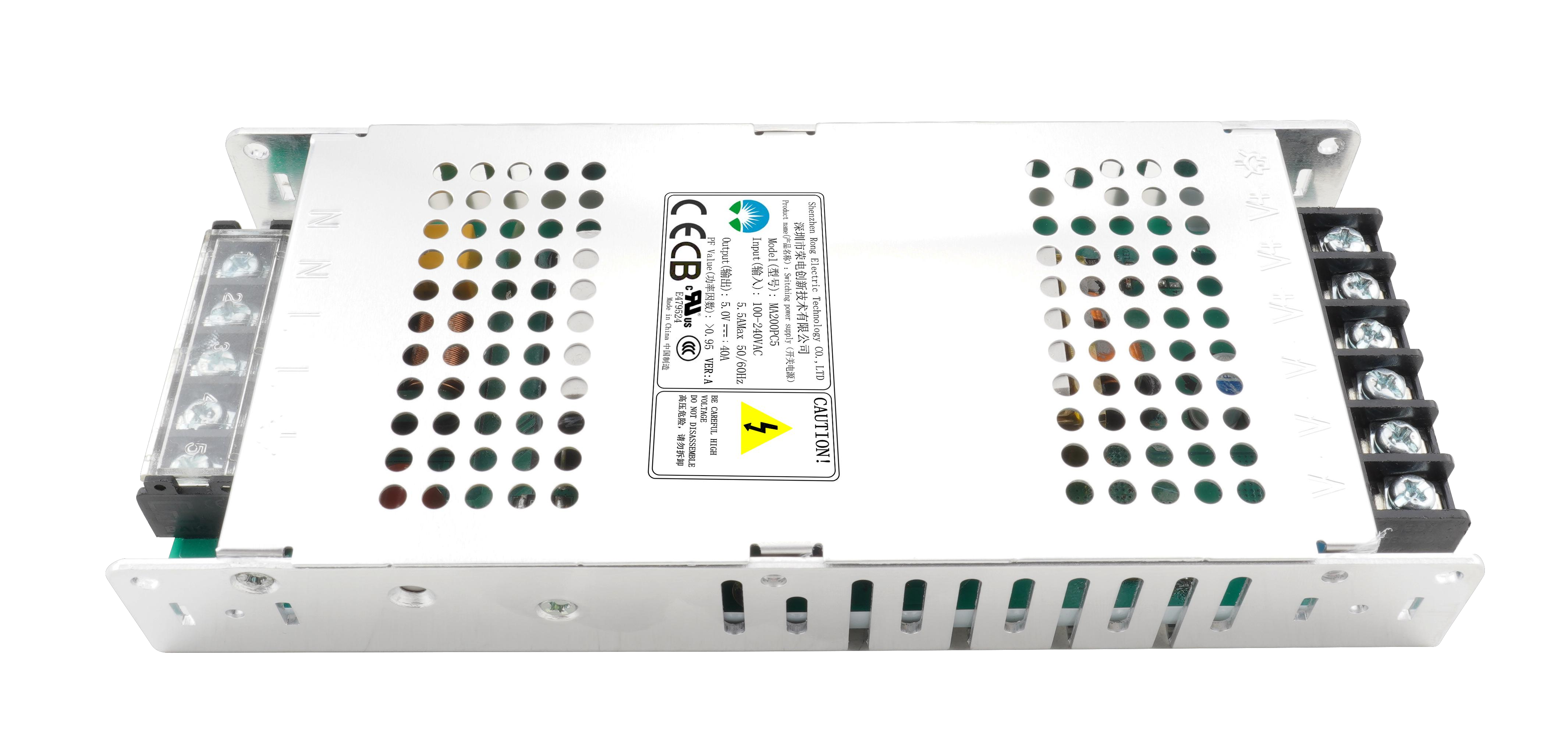 RD Series CE UL Certified Enclosed Power Supply – MD200PC5 / MQ300PC5 | 5V Output | 200W / 300W | For Indoor & Outdoor LED Display Projects