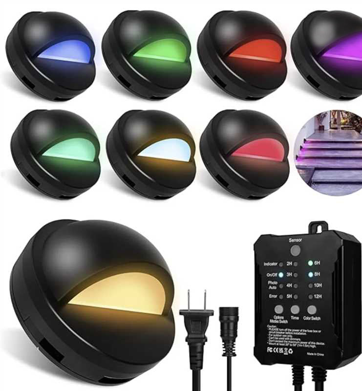 Low Voltage LED Deck Lights Kit - 6 / 8 Pack Fence Lights with Transformer Photocell Sensor | RGBW | IP67 Waterproof | Outdoor Lights for Walkway Stair Post Railing