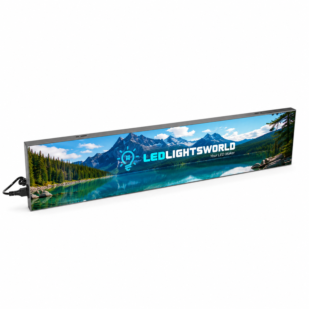 FL Series Frameless LED Shop Display – P1.86 · 160×960mm | Mirror Finish LED Screen, Seamless with Modern Shop Décor