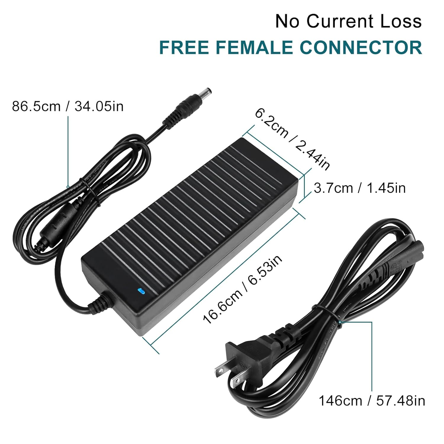 Adaptateur d'alimentation de bureau CC 24 V 60 W–120 W, entrée CA 100–240 V, transformateur de commutation avec prise US — pour bandes LED, imprimantes 3D, vidéosurveillance et appareils électroniques