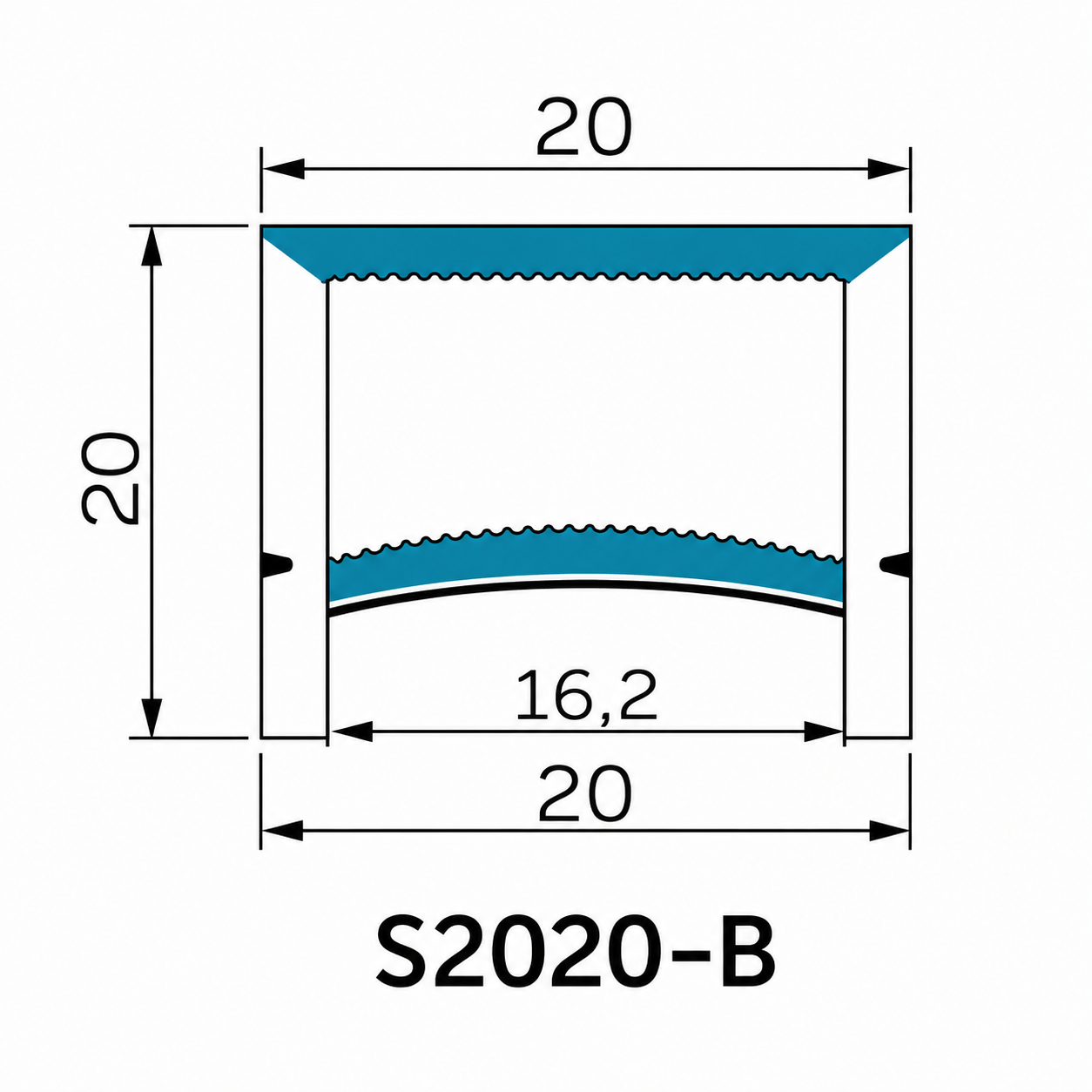 Q Series S2020-B Quick Install LED Neon Light Housing | Double-Chamber Diffuser Edge-Free Structure | 20×20mm Top Emitting silicone neon housing | Max Strip Width ≤16mm | Storefront Cove Lighting | 5M/50M