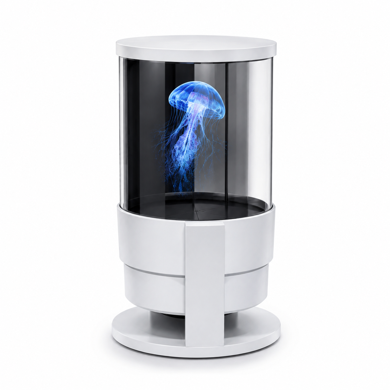 FL-AS Series 14cm (5.5 inch) Small Size | 3D Hologram Fan LED Display | Flat Fan Asynchronous Control | WiFi Hologram Fan | Built-in Bluetooth Speaker with Transparent Cylindrical Housing | 2 Blades