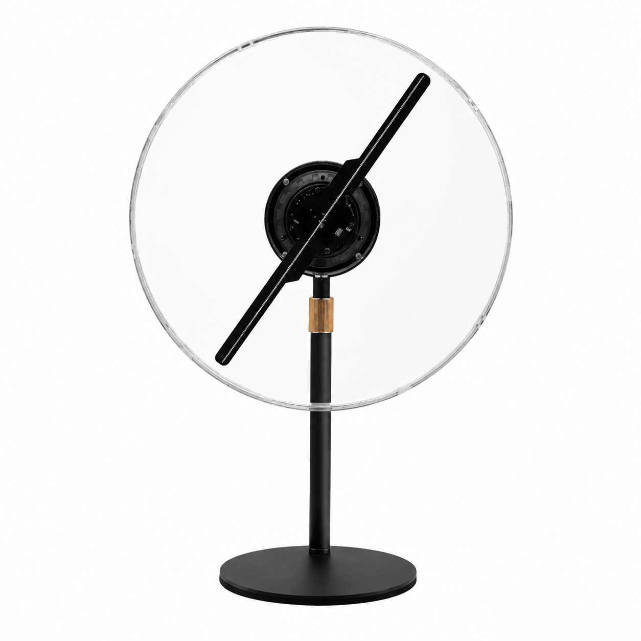 30 cm (11,8 Zoll) DC5V 3D-Hologramm-Lüfterdisplay | 2-Blatt-LED-Visual-Player mit hoher Helligkeit | Desktop-/Bodenständer | Batteriebetriebene Option (keine Batterie enthalten) | Schutzhülle/Gehäuse mit transparentem oder schwarzem Hintergrund