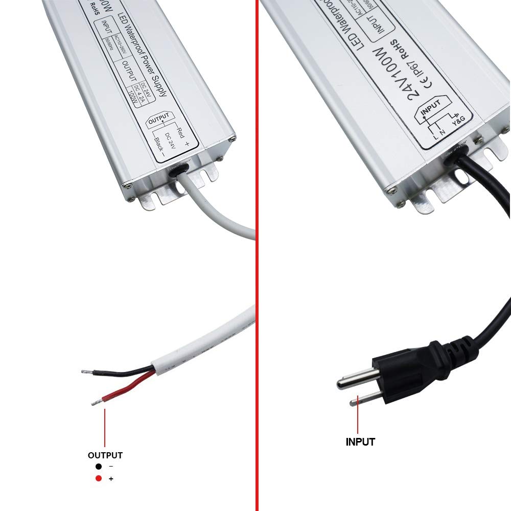 Wasserdichtes 24-V-LED-Netzteil, 30–300 W, 90–265 V Eingang, Einzel-/Doppelkabelausgang, LED-Treiber für den Außenbereich, CE/RoHS/FCC – Optionen für US-/UK-/EU-Stecker und Kabel 