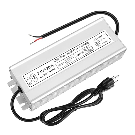 Wasserdichtes 24-V-LED-Netzteil, 30–300 W, 90–265 V Eingang, Einzel-/Doppelkabelausgang, LED-Treiber für den Außenbereich, CE/RoHS/FCC – Optionen für US-/UK-/EU-Stecker und Kabel 