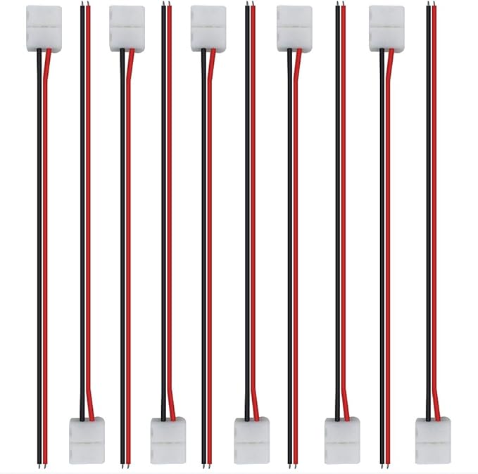 LED Strip Connectors – 8mm 2Pin Solderless Clips | Strip to Wire / Strip to Strip / DC Adapter / L / T – Bulk Wholesale 500pcs MOQ | Factory Direct