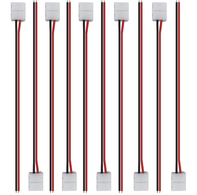 LED Strip Connectors – 10mm 2Pin Solderless Clips | Strip to Wire / Strip to Strip / DC Adapter / L / T – Bulk Wholesale 500pcs MOQ | Factory Direct