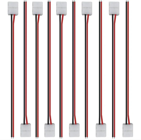 LED Strip Connectors – 10mm 2Pin Solderless Clips | Strip to Wire / Strip to Strip / DC Adapter / L / T – Bulk Wholesale 500pcs MOQ | Factory Direct