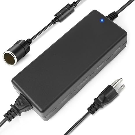 DC 12V Cigarette Lighter Desktop Power Supply Adapter 60W/120W/180W, AC 100–240V Input, Converter Transformer with US Plug — for Car Accessories, Air Pump, Cooler, and Electronics