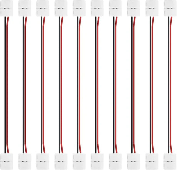 LED Strip Connectors – 10mm 2Pin Solderless Clips | Strip to Wire / Strip to Strip / DC Adapter / L / T – Bulk Wholesale 500pcs MOQ | Factory Direct