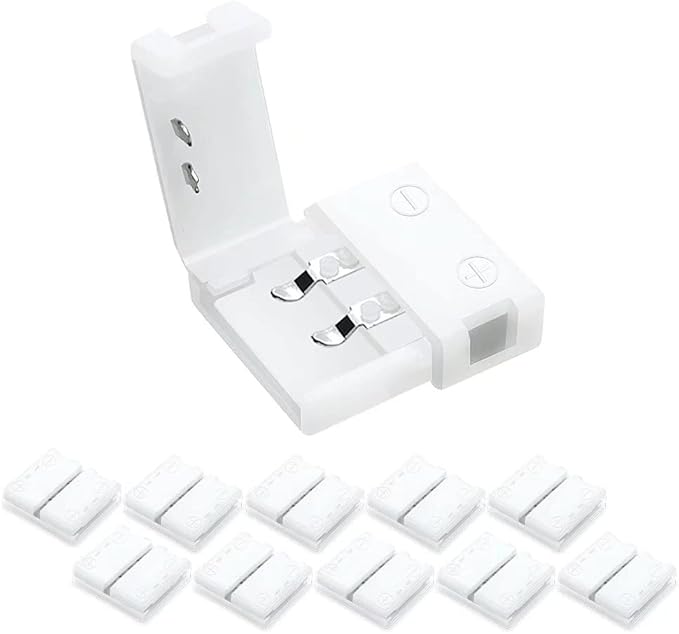 LED Strip Connectors – 8mm 2Pin Solderless Clips | Strip to Wire / Strip to Strip / DC Adapter / L / T – Bulk Wholesale 500pcs MOQ | Factory Direct