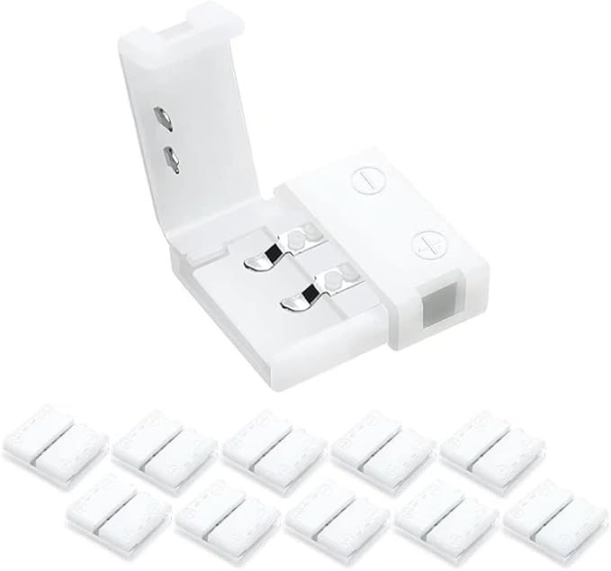 LED Strip Connectors – 10mm 2Pin Solderless Clips | Strip to Wire / Strip to Strip / DC Adapter / L / T – Bulk Wholesale 500pcs MOQ | Factory Direct