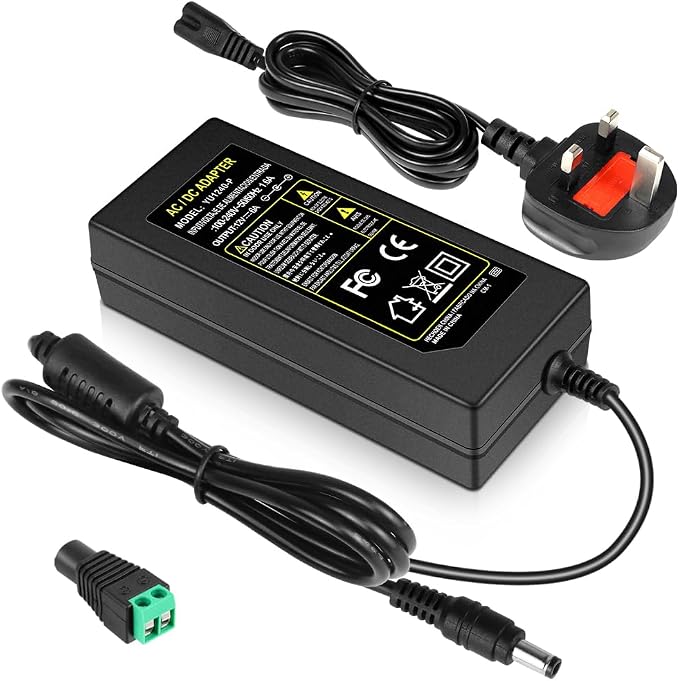 Adaptateur d'alimentation de bureau CC 12 V 36 W–120 W, entrée CA 100–240 V, transformateur de commutation avec prise US/UK — pour bandes LED, vidéosurveillance, pompes et appareils électroniques