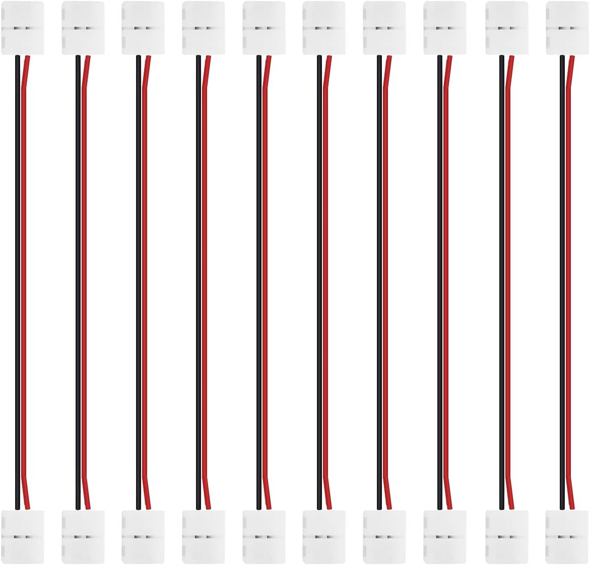 LED Strip Connectors – 8mm 2Pin Solderless Clips | Strip to Wire / Strip to Strip / DC Adapter / L / T – 10-Pack | Local Stock US/UK