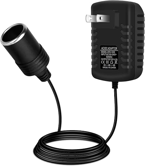 DC 12V Cigarette Lighter Power Supply Adapter 12W–36W, AC 100–240V to 12V Converter Transformer, Car Socket Charger for Pump, Cooler, LED Lights — US Plug