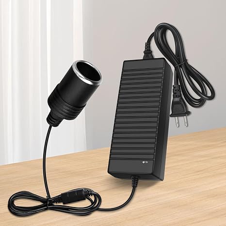 DC 12V Cigarette Lighter Desktop Power Supply Adapter 60W/120W/180W, AC 100–240V Input, Converter Transformer with US Plug — for Car Accessories, Air Pump, Cooler, and Electronics