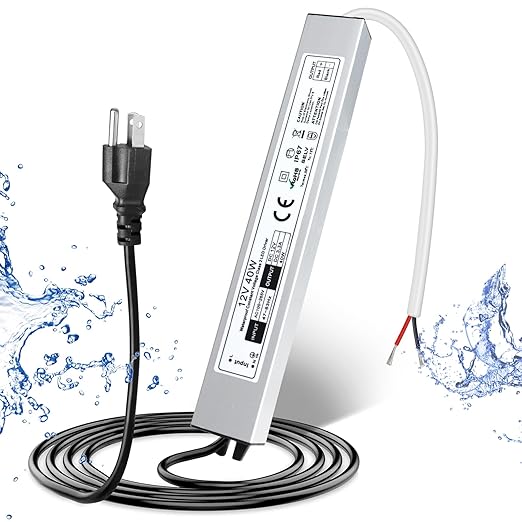 12V Waterproof LED Power Supply 30W–280W, 90–265V Input, Single/Dual Wire Output, Aluminum Housing, Outdoor LED Driver, CE/RoHS/FCC —US/UK/EU Plug & Wire Leads Options