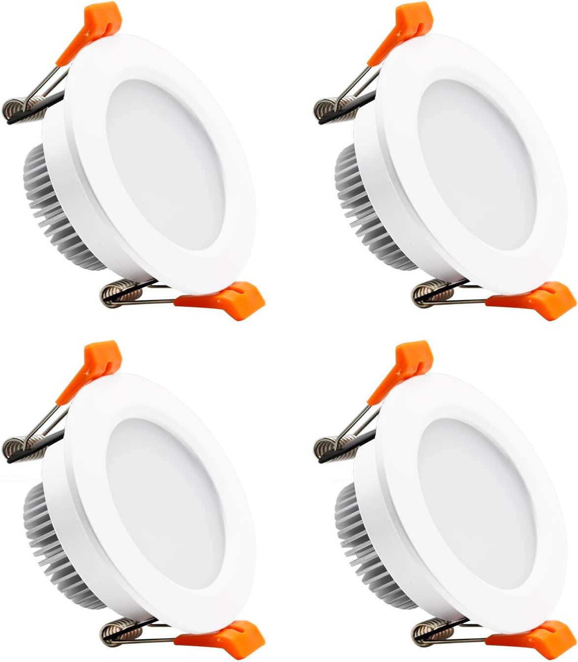ECO-1 Series Frosted LED Downlight – White Housing – TRIAC Dimmable – 3W/5W/7W/9W – 4-Pack/10-Pack – 2700K–6000K – 100–130V / 200–240V