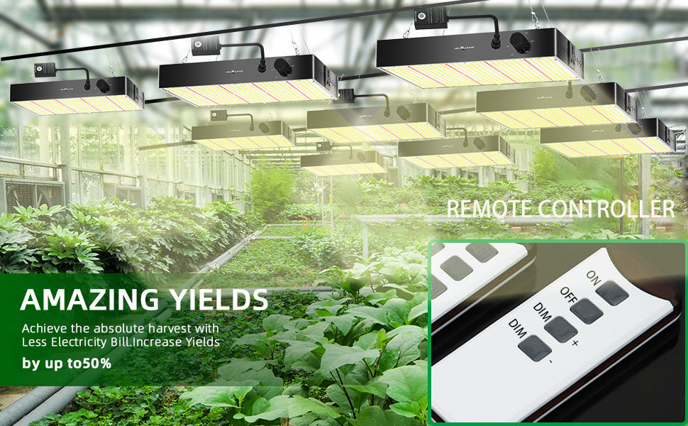 GP-Plus Series Professional Full Spectrum LED Grow Light - 100W / 150W / 200W / 300W / 400W | Remote Control | 3.5×3FT – 6×5FT | VEG & Bloom Dual Mode | 0–10V Dimming | AC110 – 220V | Daisy Chain | Silent Fan | Hanging Rope | US / EU / UK / AU Plug