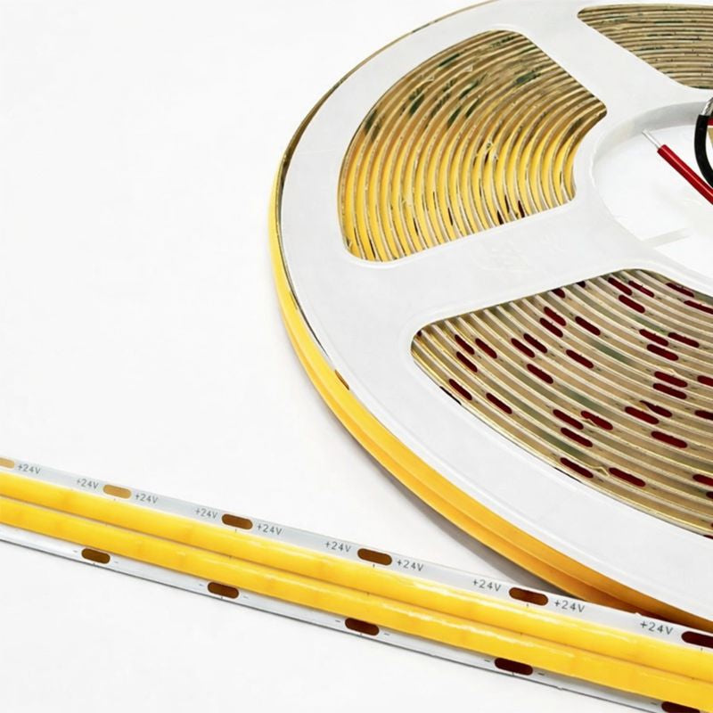 Double Row COB Flexible LED Strip Light - 12V / 24V | 320 / 480 LEDs/M | 3000K / 4000K / 6500K / Red / Blue / Green / Pink / Yellow | 5mm PCB | CRI 90+ | Dot-Free Continuous Lighting | Non-Waterproof | for Cabinets,Kitchen Office Lighting | 5/50M