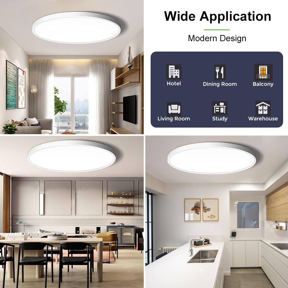 15.7 Inch Round LED Ceiling Light – 32W – White – 3000K / 4500K / 5000K / 6500K – Flush Mount Ceiling Light – Local Stock (US/UK/DE)