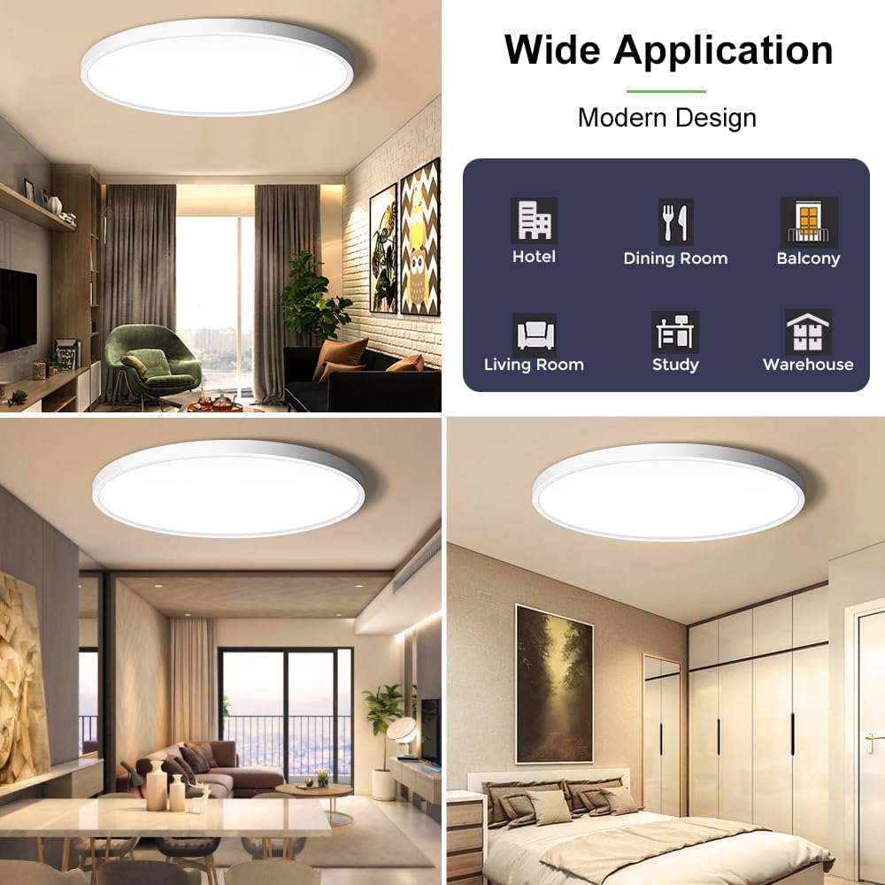 15.7 Inch Round LED Ceiling Light – 32W – White – 3000K / 4500K / 5000K / 6500K – Flush Mount Ceiling Light – Local Stock (US/UK/DE)