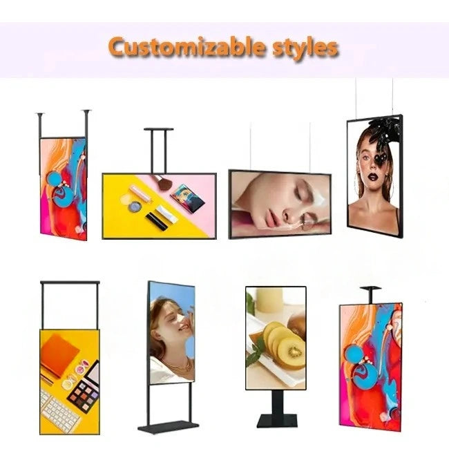 75" Single-Sided 2500nits High Bright LCD Window Display Advertising Monitor, Android RK3568 2G+32G, Non-Touch, Cloud/APP/USB, Wall-Mount/Floor Stand/Suspended Installation