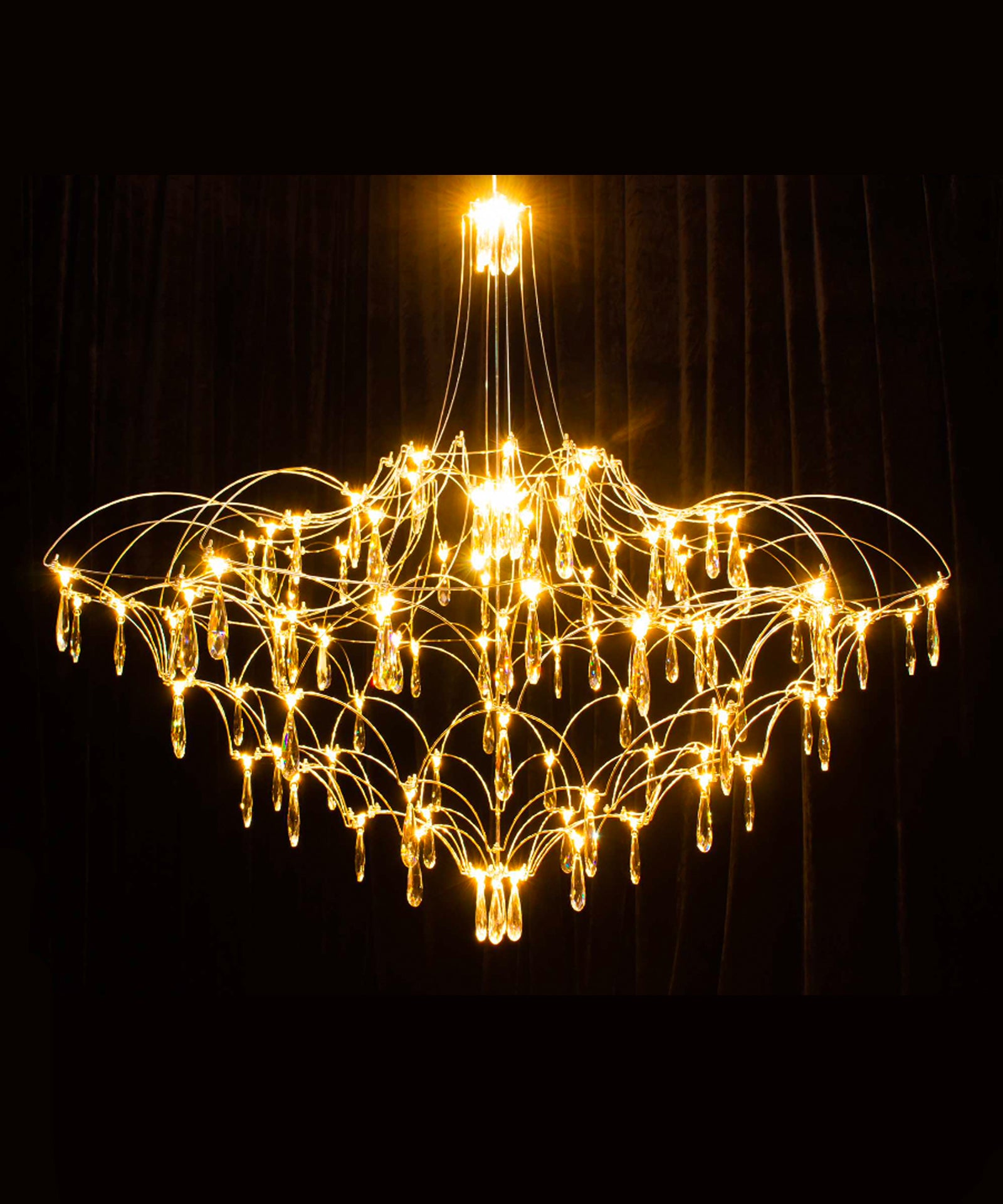 RD-2 Series Modern Crystal Chandeliers – 24.8” / 28.74” / 41.34” Diameter | 36 / 57 / 114 LEDs | K9 Crystal / Iridescent Crystal | 304 Stainless Steel | AC85–240V Power Supply Included | for Dining Room, Living Room, Bedroom & Entryway Lighting | 1-Pack