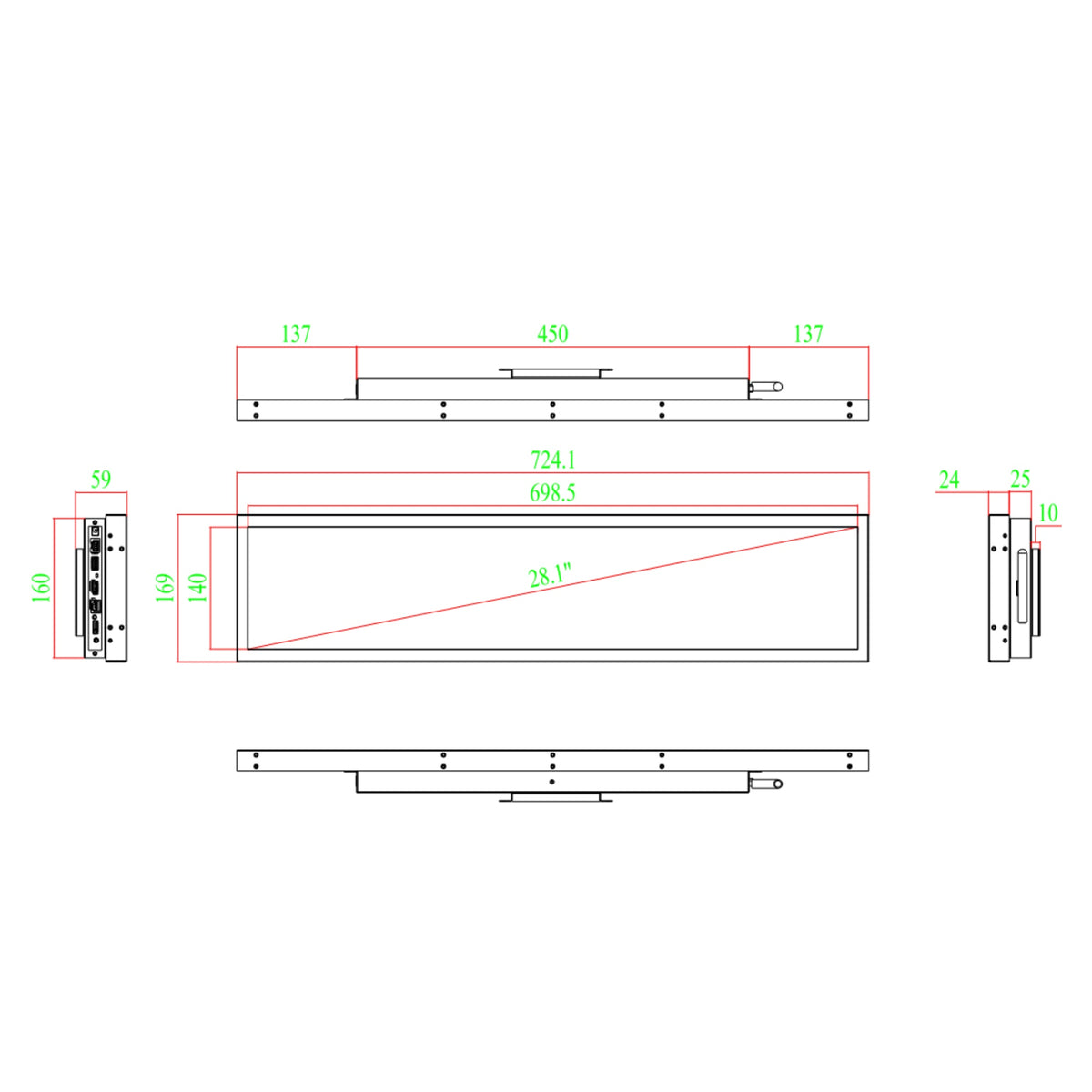 Stretched LCD Bar Displays | Ultra-Wide Android Digital Shelf Screens ...
