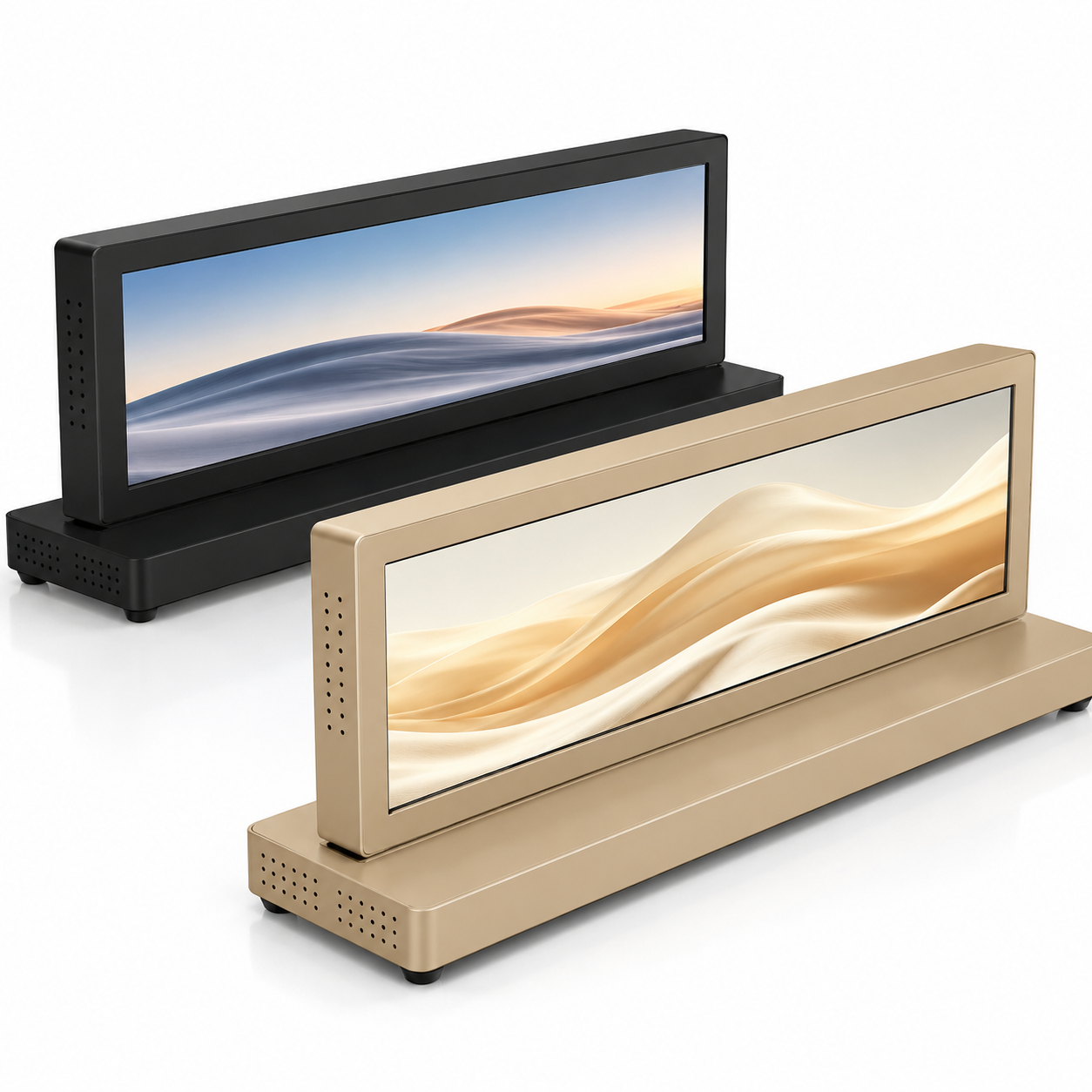 28.6" Dual-Sided Stretched Bar LCD Digital Signage Display – Android 13 Tabletop Advertising Screen with WiFi & CMS
