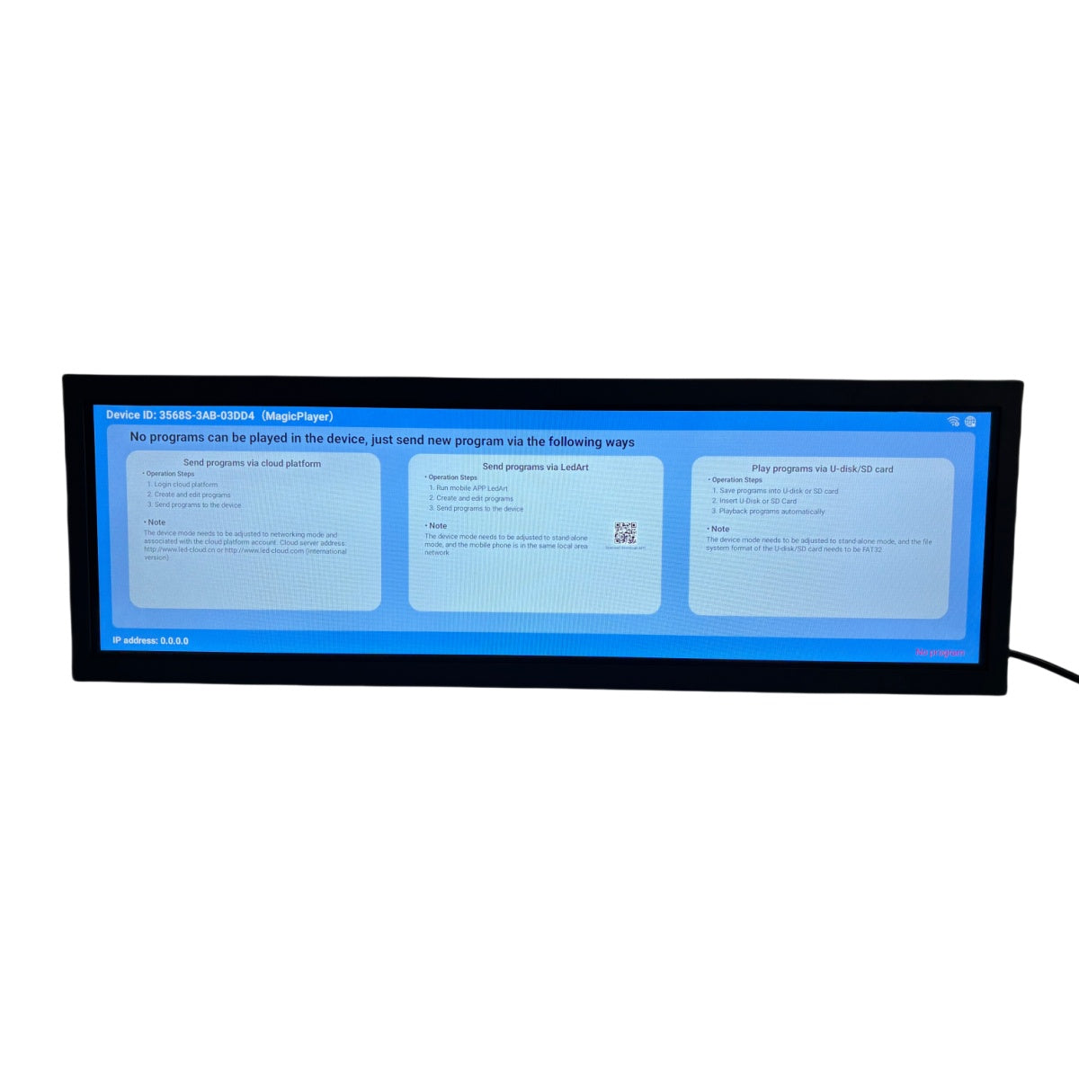 28.6 Inch (698.5×139.5mm Viewable) Ultra-Wide Android LCD Shelf Screen | Stretched Bar Digital Signage w/ Optional Touch | Cloud / USB / App Control