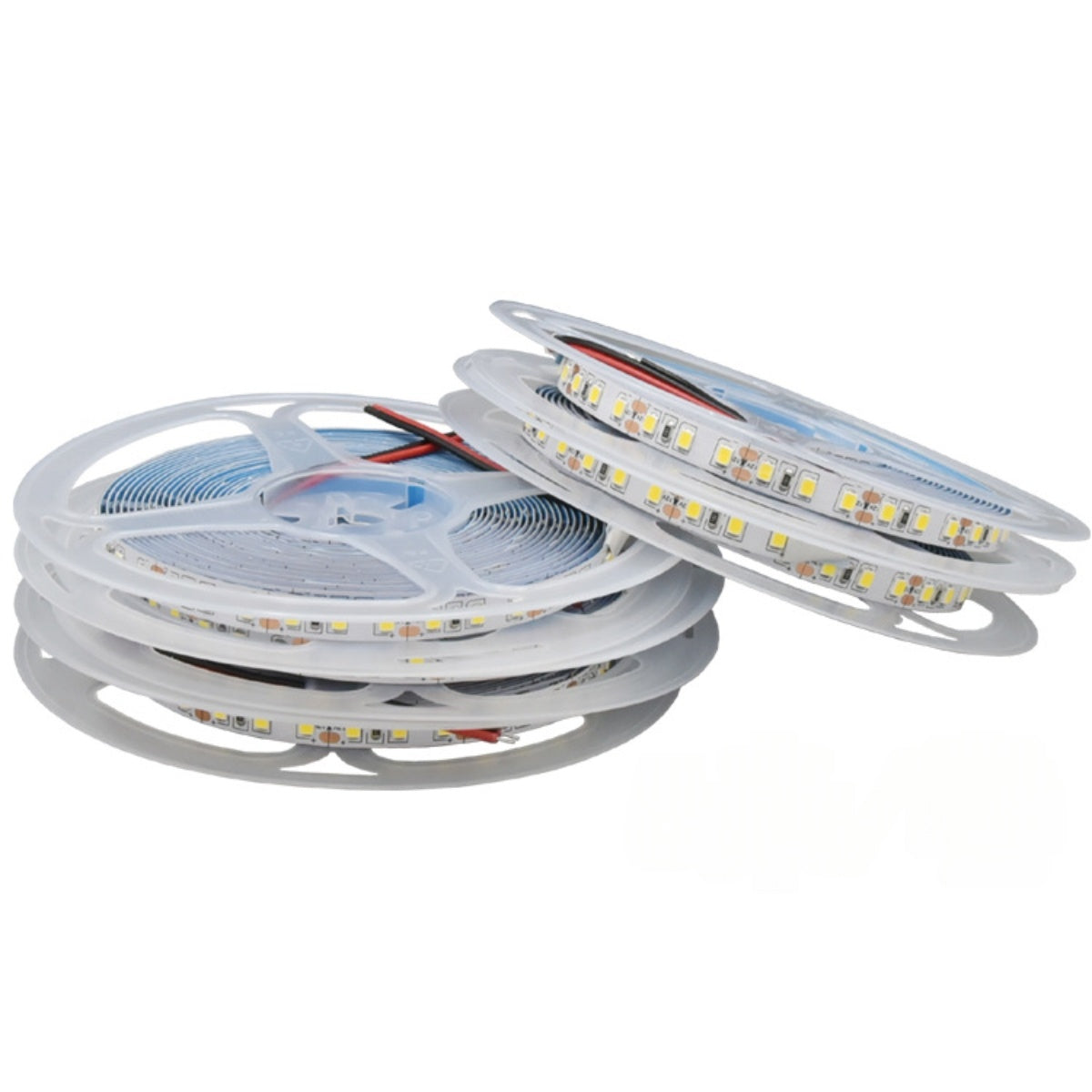 SMD2835 LED Strip Light | Red / Green / Blue / Yellow / Pink / Icy Blue | 120 LEDs/m | 10W/m | 12V DC | 8mm PCB | 5m Roll | IP00 / IP67 Waterproof Options