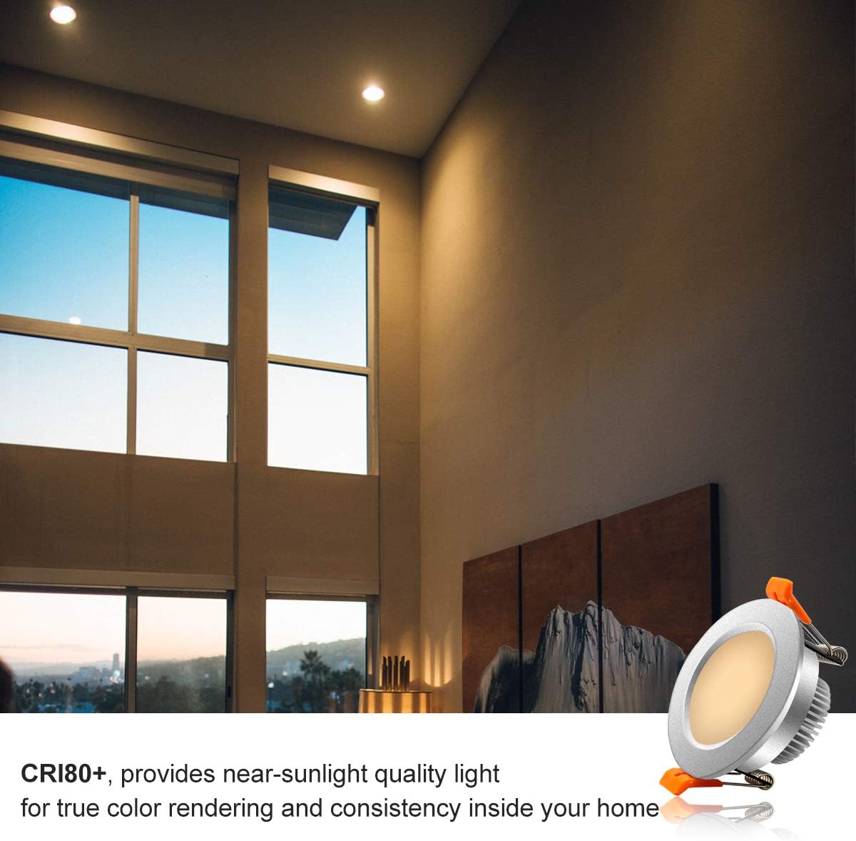 ECO-1 Series Frosted LED Downlight – Silver Housing – TRIAC Dimmable – 3W/5W/7W/9W – 4-Pack/10-Pack – 2700K–6000K – 100–130V / 200–240V