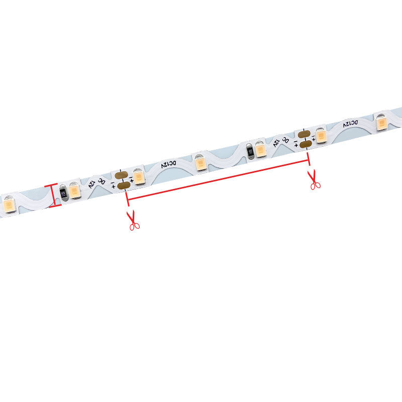 DC12V SMD2835 S-Shape LED Strip Light – 60 LEDs/m | 6mm PCB | High Brightness Low Voltage LED Tape | Non-Waterproof | Warm White / Natural White / Cool White / Red / Blue / Golden Yellow / Green / Pink | for Mirror, Kitchen Cabinet, Bedroom | 10/50M