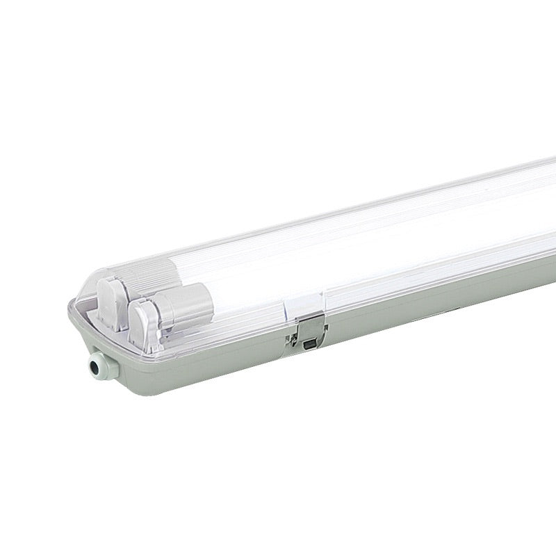 TP Series LED Tri-Proof Light – 2ft | 2-Tube Included | Waterproof Dustproof LED Fixture | Stripe Clear Cover | 3000K/4000K/5000K | 4-Pack | AC 90–240V | Non-Dimmable