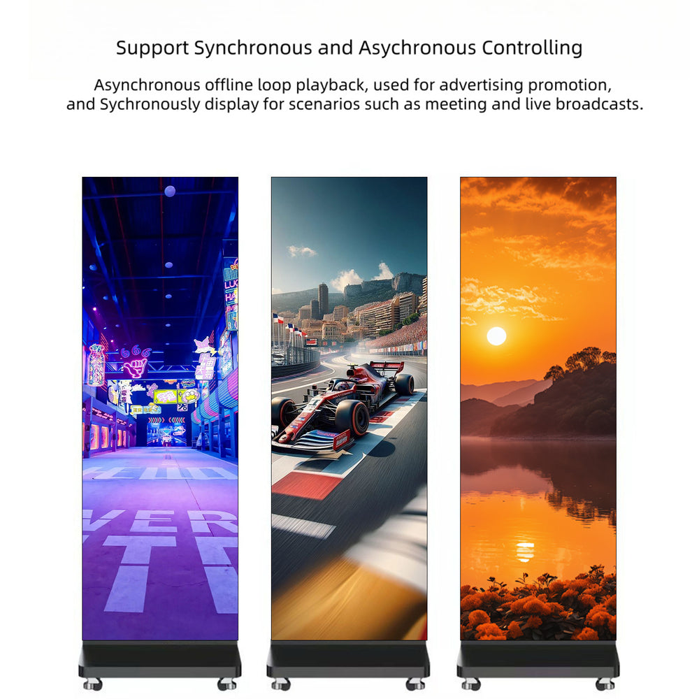 EP-TR Series Tri-Fold LED Poster Display | Foldable 1280×1920mm Panel