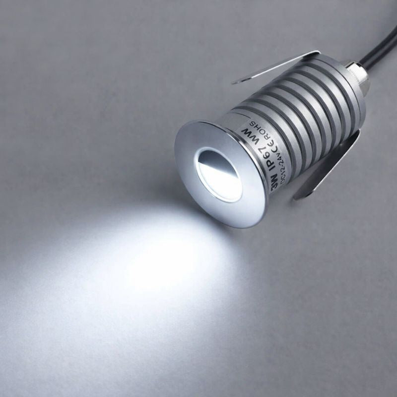 8/10-Pack Low Voltage LED Step Lights – 1W / 3W | 45° Beam Angle | 3000K / 4000K / 6000K Optional | DC12–24V | IP67 Waterproof Stainless Steel Inground Lights with Anti-glare Half Moon Lens for Deck, Pathway & Stair Lighting