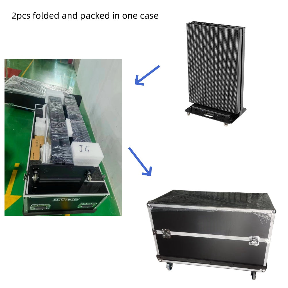 Écran LED pliable série EP-F | Surface GOB + cadre magnétique | 640 × 1920 mm | P2,5 / P1,86 / P1,53 / P1,25 | Lot de 1 / Lot de 2 disponibles