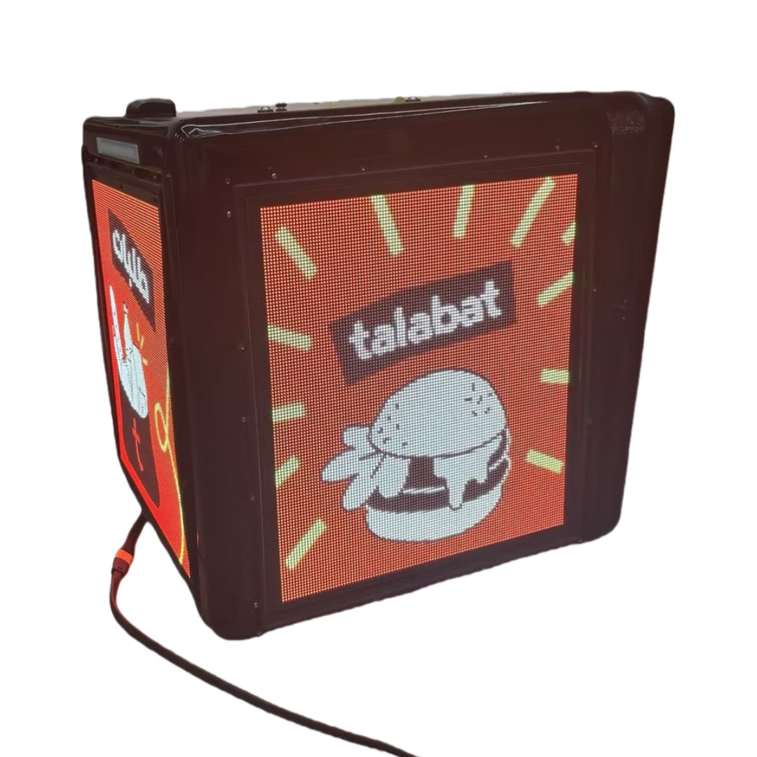 20'' Three-Sided LED Display Box for Delivery Vehicles & Motorcycles High Brightness, Low Power Consumption, Network Control