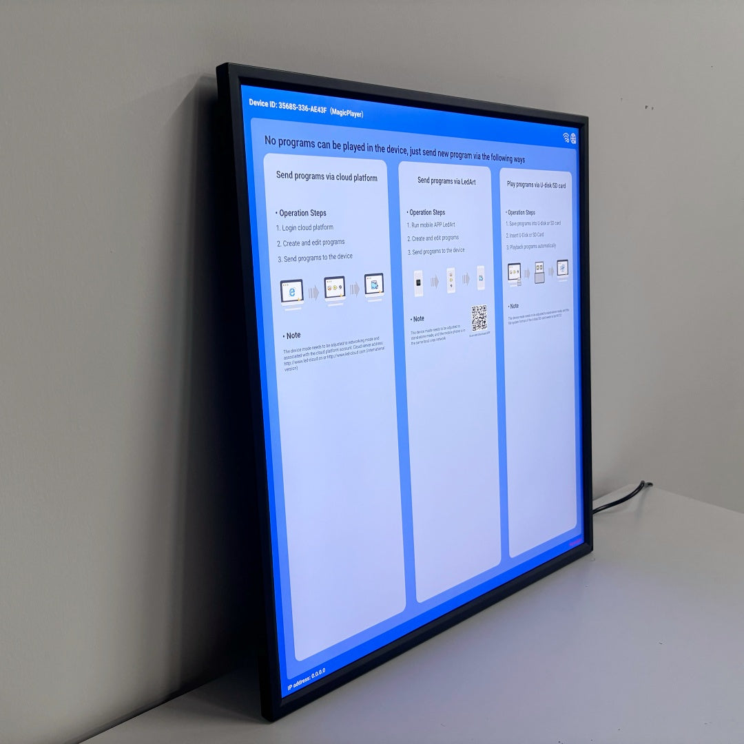 SQ Series 26.5 Inch (476×476mm Viewable) Square LCD Digital Screen Display, Cloud / APP / USB Disk Playback