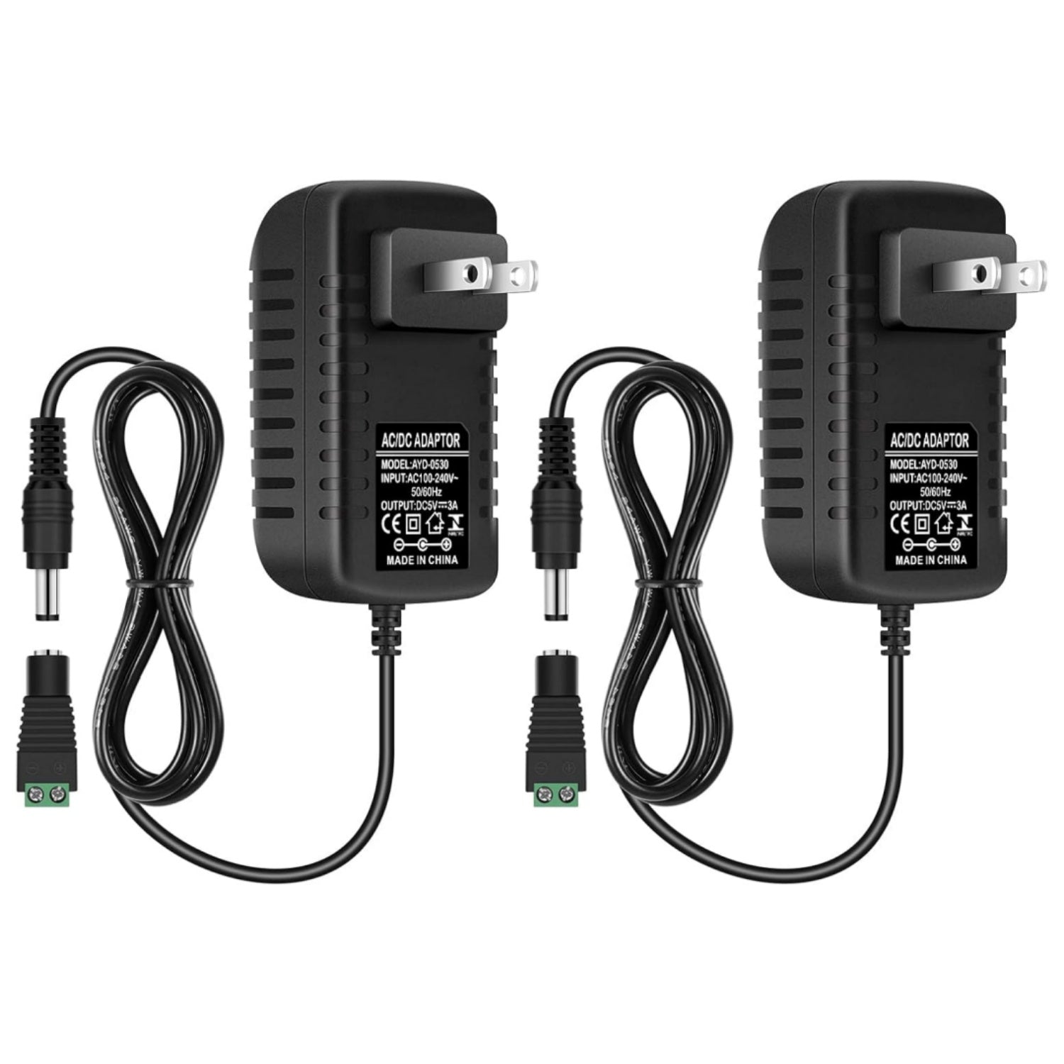 DC 5V Plug-in Power Supply Adapter 15W/25W, AC 100–240V Input, Wall Charger Transformer with US Plug — for LED Strip Lights, Router, USB Devices, Electronics