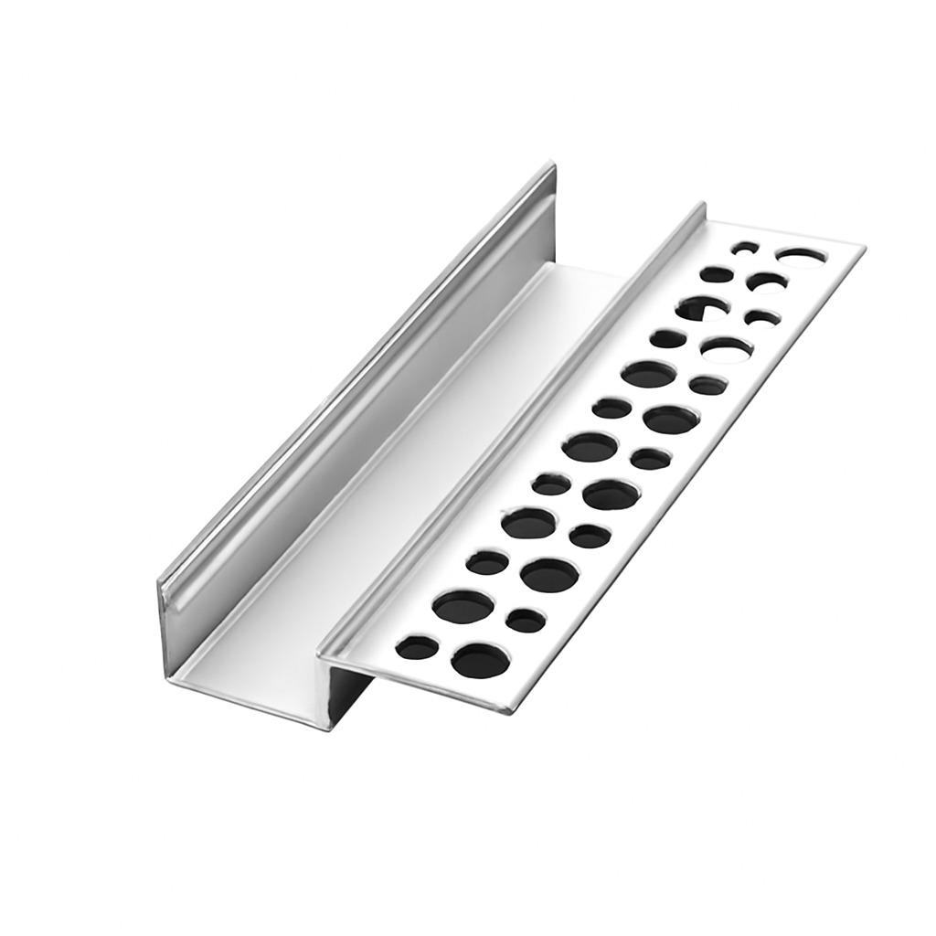 One-Sided Plaster-in Drywall LED Aluminum Channels– Fit for 1 to 20mm LED Strip |  1Meter | Silver | Milky White Cover | 4 / 6 / 10 -Pack | Local Stock US/UK