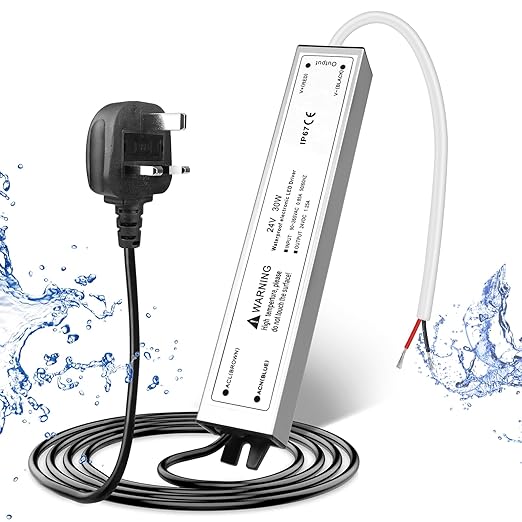 Wasserdichtes 24-V-LED-Netzteil, 30–300 W, 90–265 V Eingang, Einzel-/Doppelkabelausgang, LED-Treiber für den Außenbereich, CE/RoHS/FCC – Optionen für US-/UK-/EU-Stecker und Kabel 