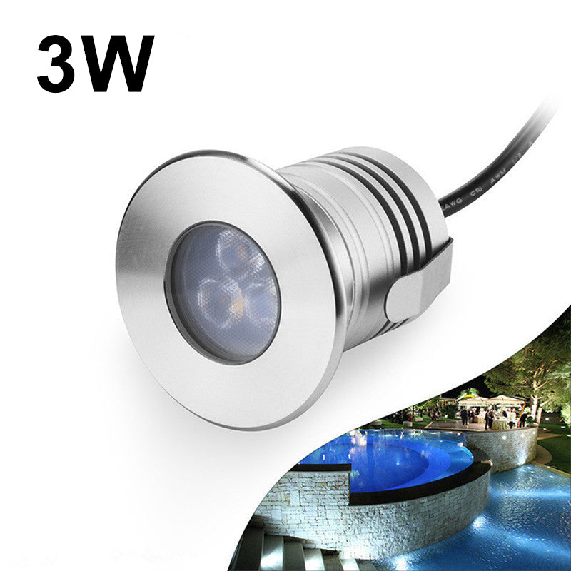 3W 3-LED Underwater Pool Lights – IP68 Waterproof | DC 12V / 24V Low Voltage | Stainless Steel & Aluminum Submersible Lights | Red / Green / Blue / 3000K / 4000K / 6000K for Pool, Fountain & Pond Lighting |  8 / 10-Pack