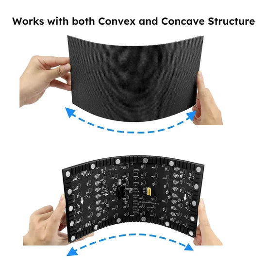 IF-2S Series Indoor Flexible LED Module – P4 | 256×128mm | SMD | Soft Back Shell with Magnet | 800nits | Curved Creative Displays